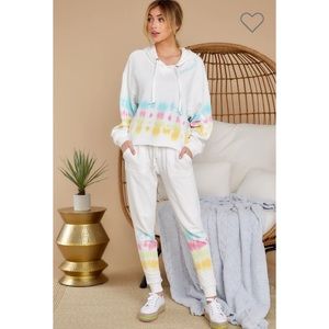 Vintage Havana Summer Ocean Drive Tie Dye Sweatpants Sweatshirt Set Size S